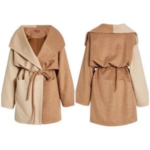 STAUD Chiba Two-Tone Houndstooth Knit Coat